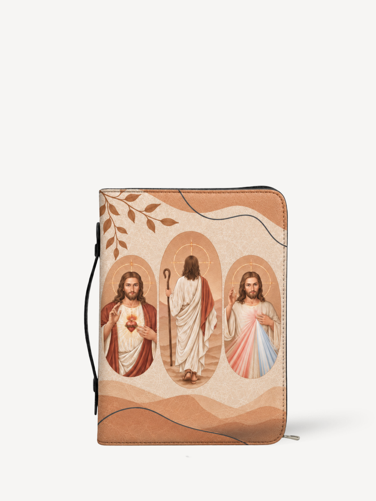 Savior Bible Cover - PU Leather Bible Cover, front view