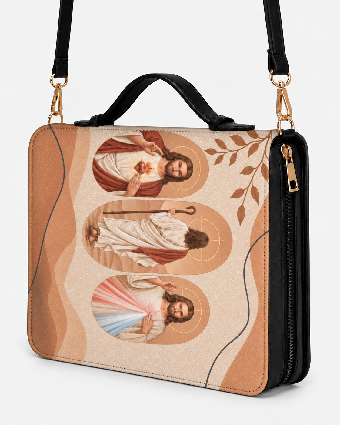 Savior Bible Cover - Leather Bible Cover, detail view