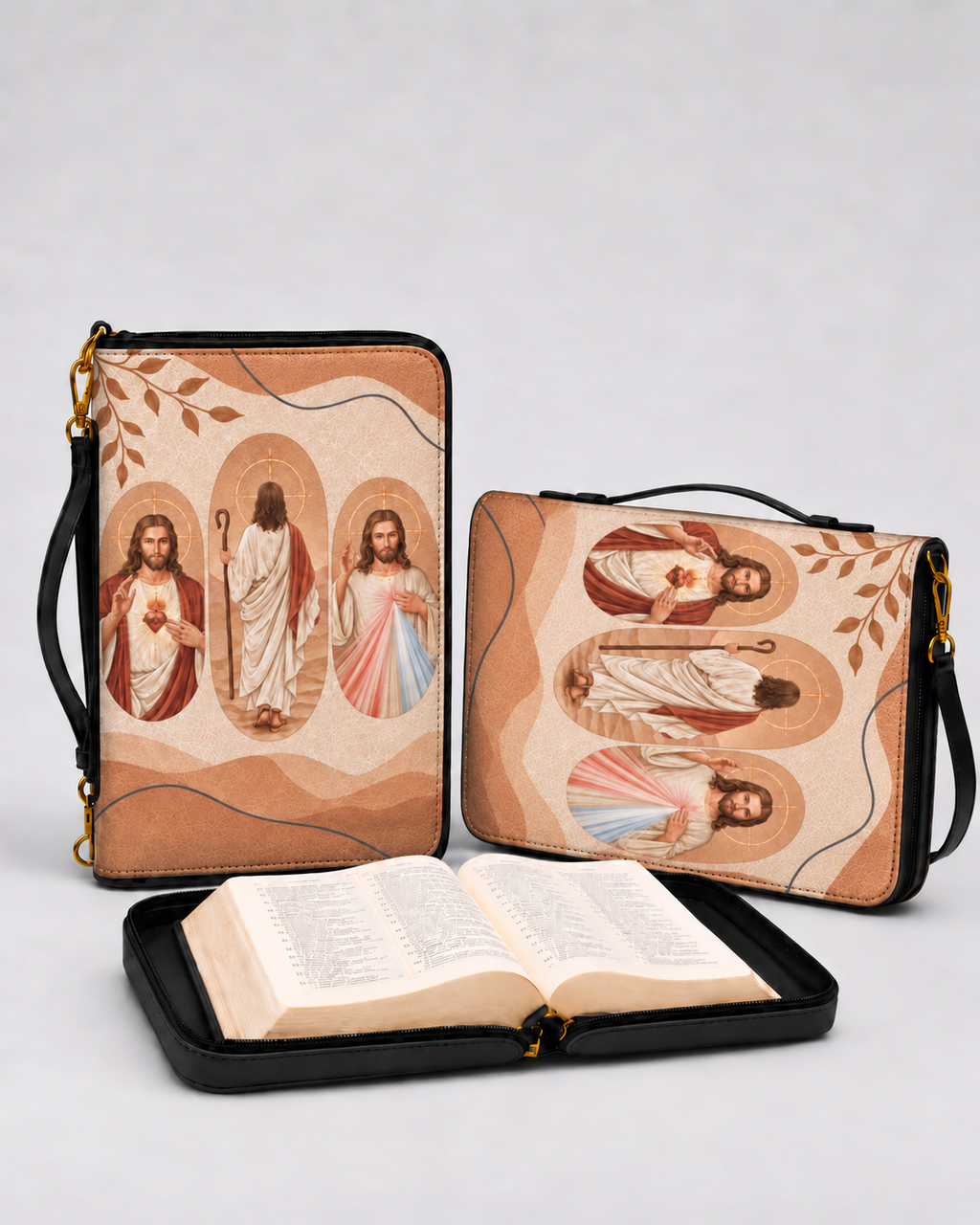 Savior Bible Cover - Leather Bible Cover, styled in the home