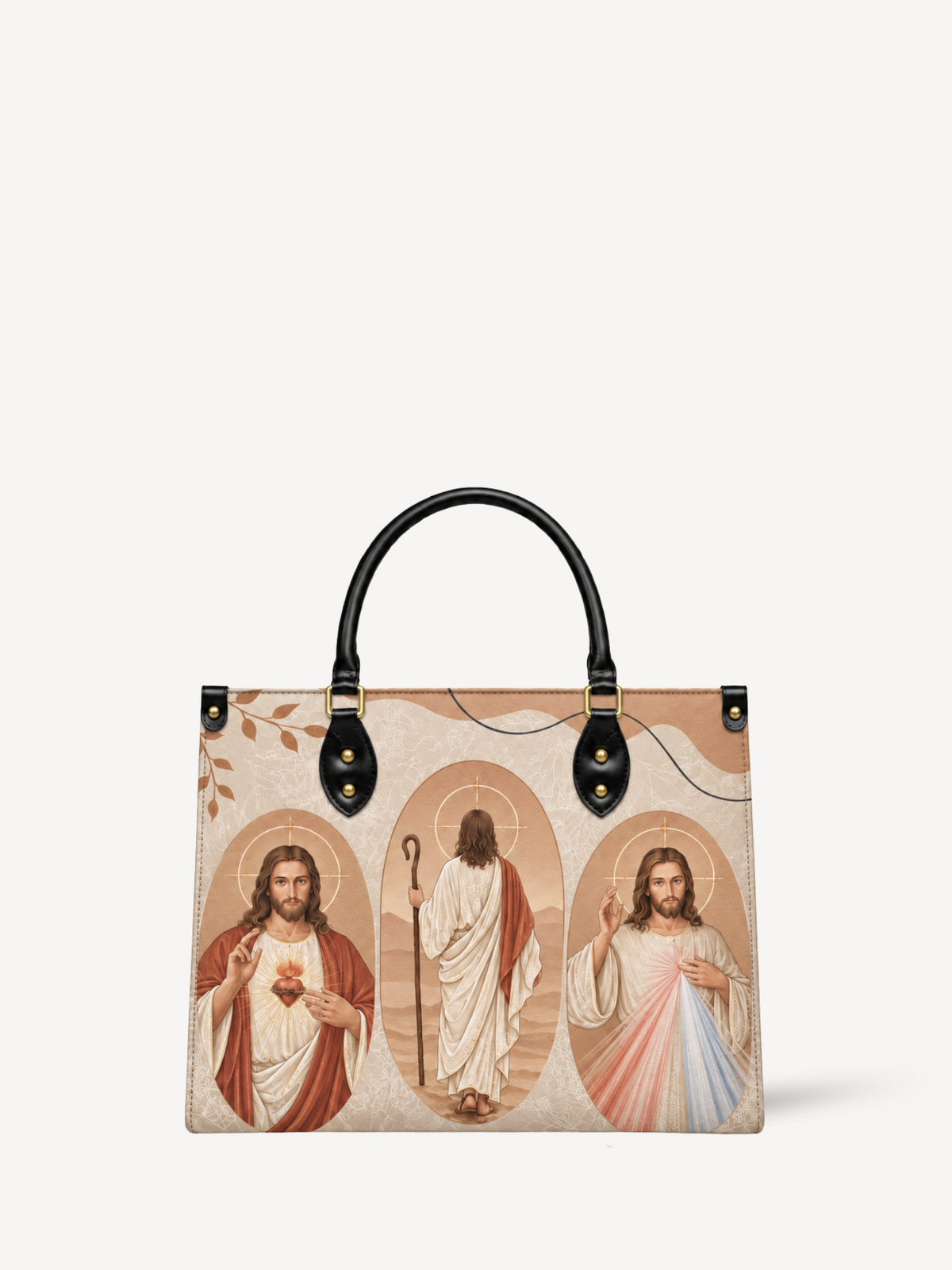 Savior Leather Handbag - Christian Handbag, front view