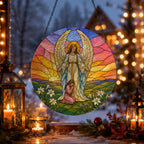 Scutum Fidei Glass Suncatcher - Catholic Suncatcher, gift presentation
