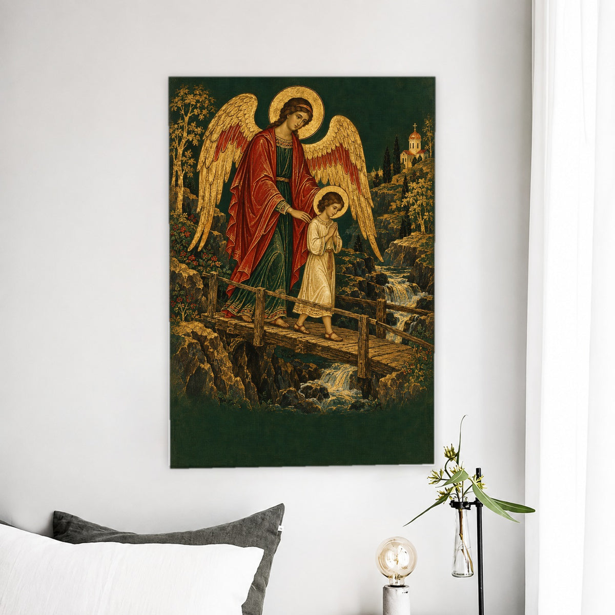 Scutum Fidei IV Canvas Wall Art - Catholic Wall Art, detail view