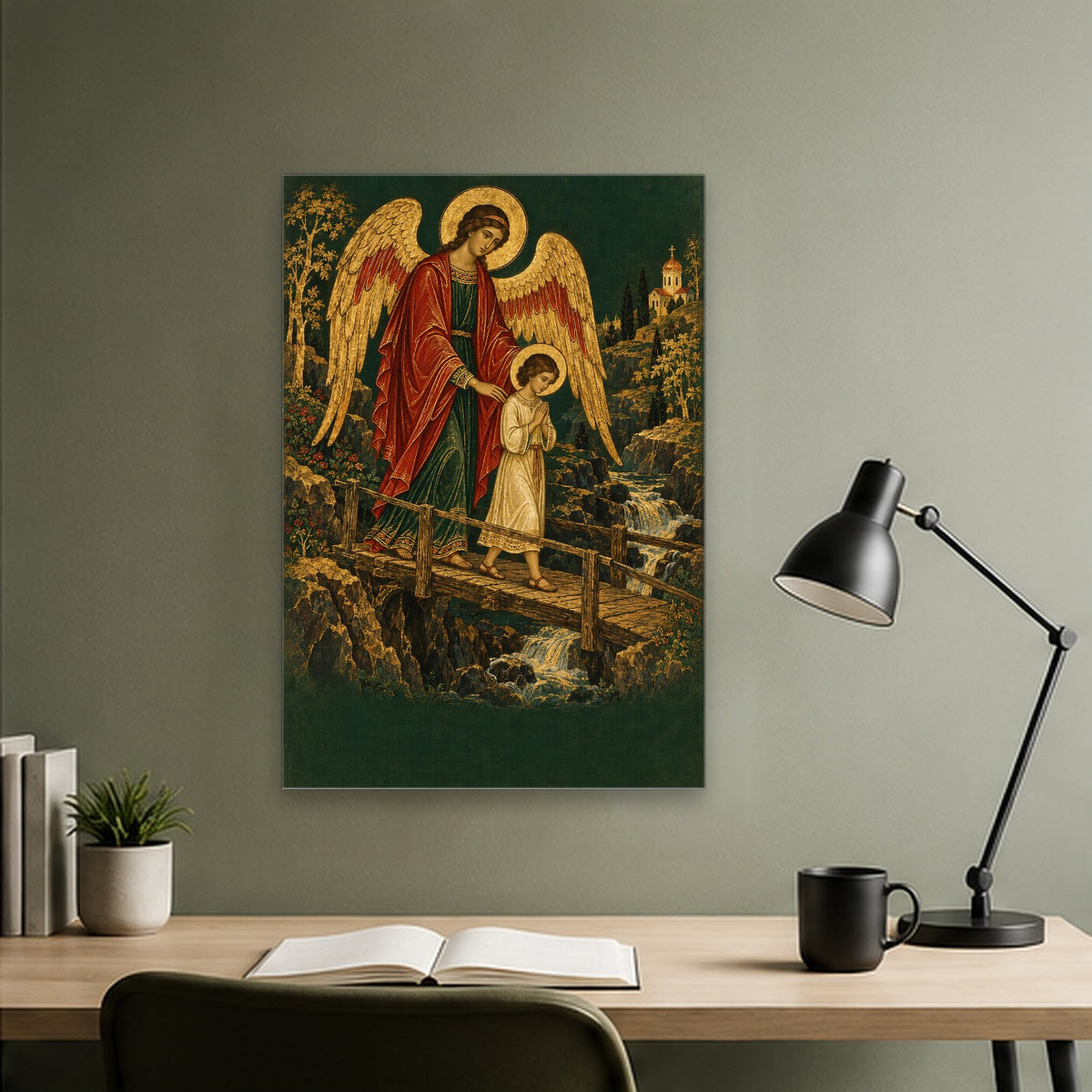 Scutum Fidei IV Canvas Wall Art - Catholic Wall Art, close-up of the print