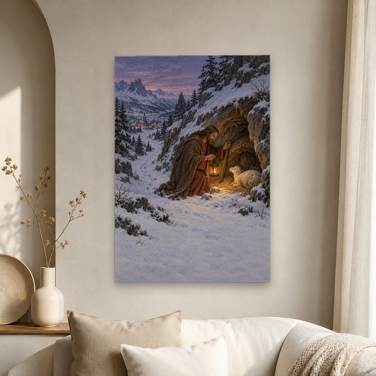 Seek Thy Servant Canvas Wall Art - Christian Wall Art, scale reference