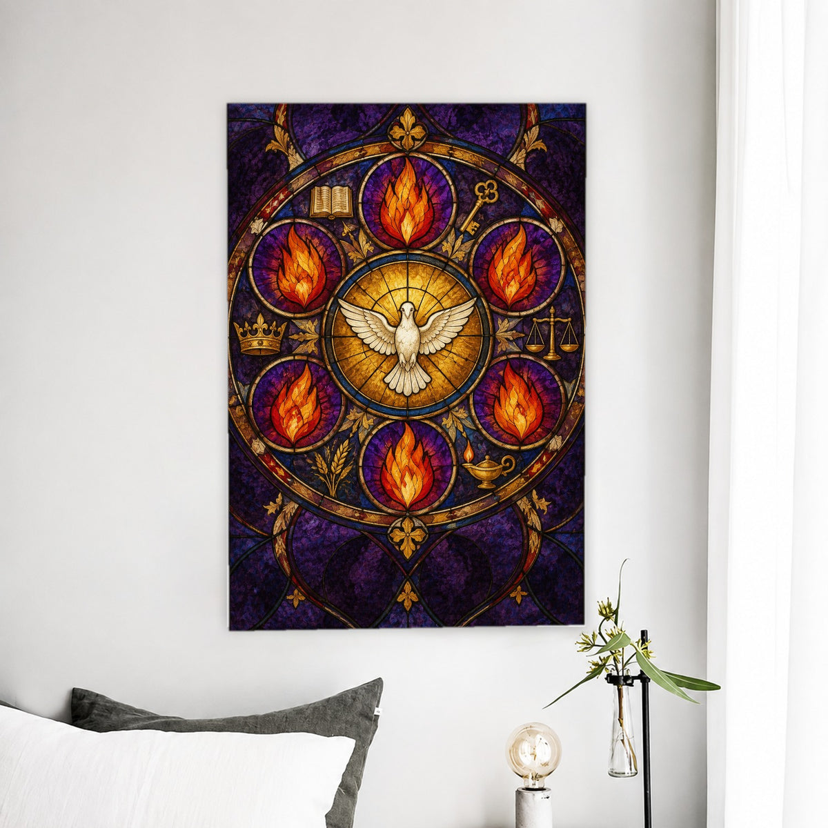 Septem Dona Canvas Wall Art - Catholic Wall Art, detail view