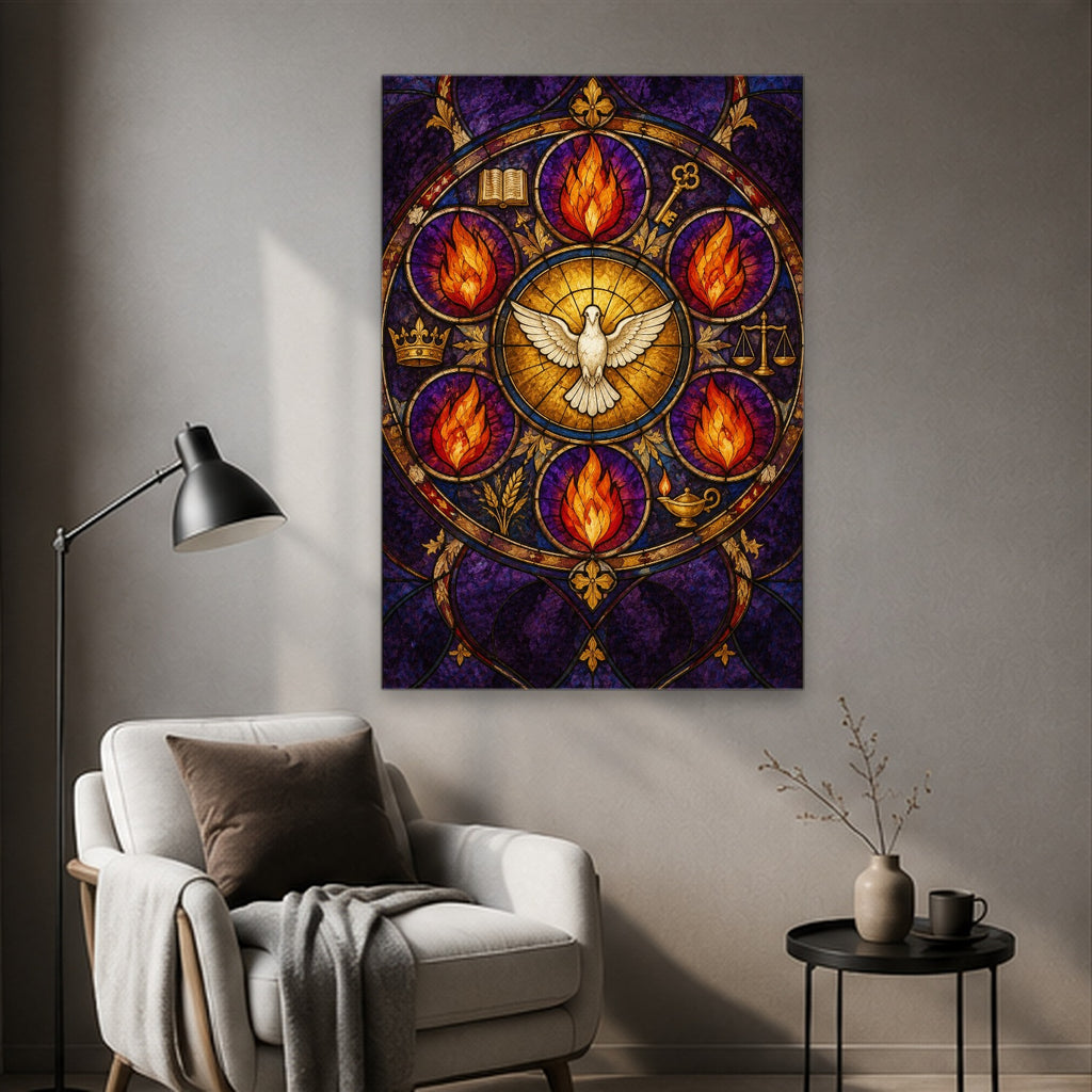 Septem Dona Canvas Wall Art - Catholic Wall Art, styled in the home