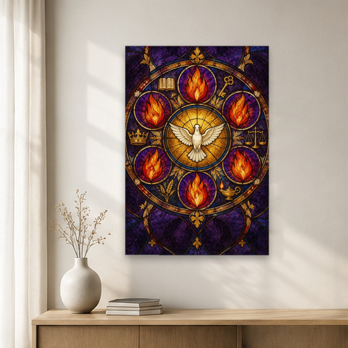 Septem Dona Canvas Wall Art - Catholic Wall Art, gift presentation