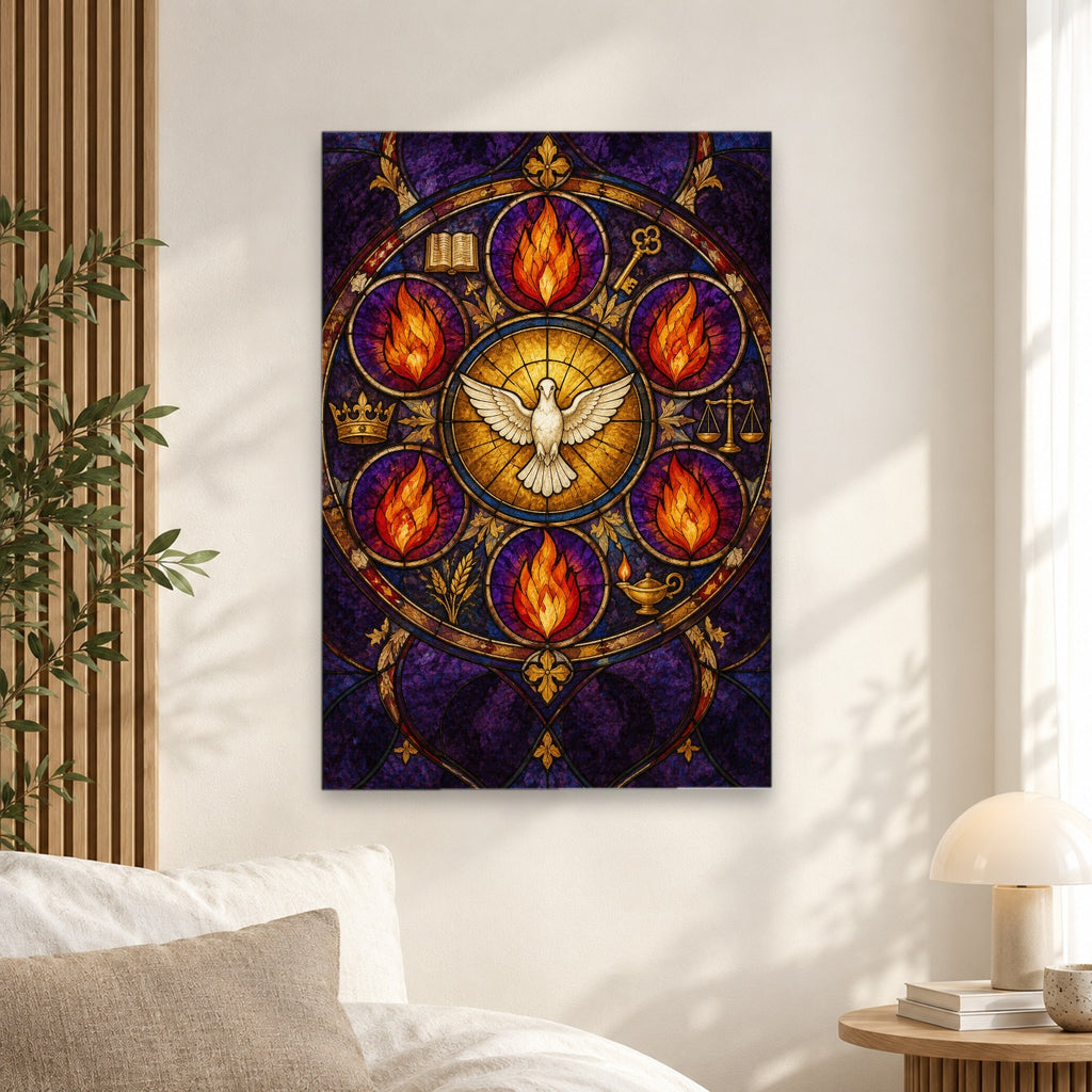Septem Dona Canvas Wall Art - Catholic Wall Art, alternate angle