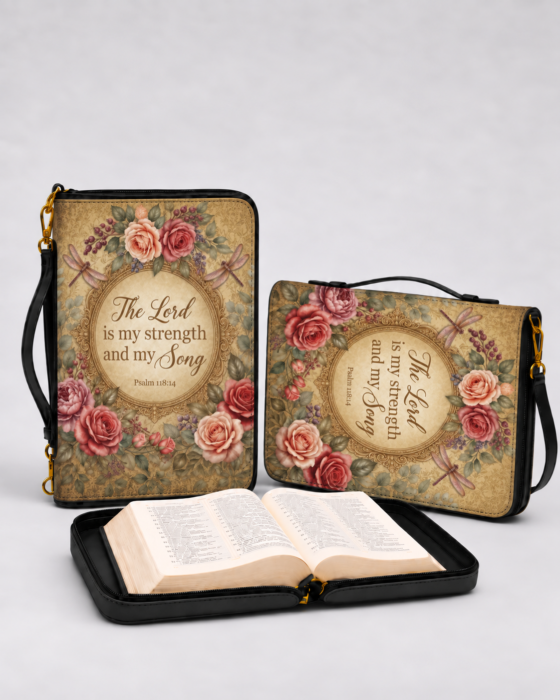Serenity Bible Cover - Leather Bible Cover, detail view