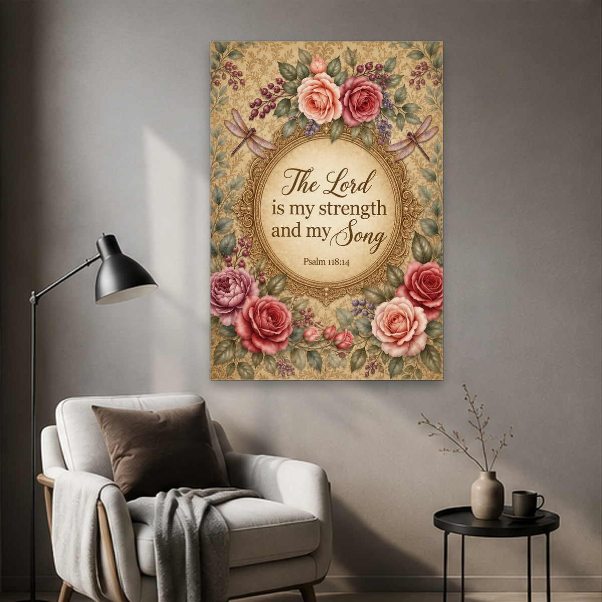 Serenity Canvas Wall Art - Catholic Wall Art, styled in the home