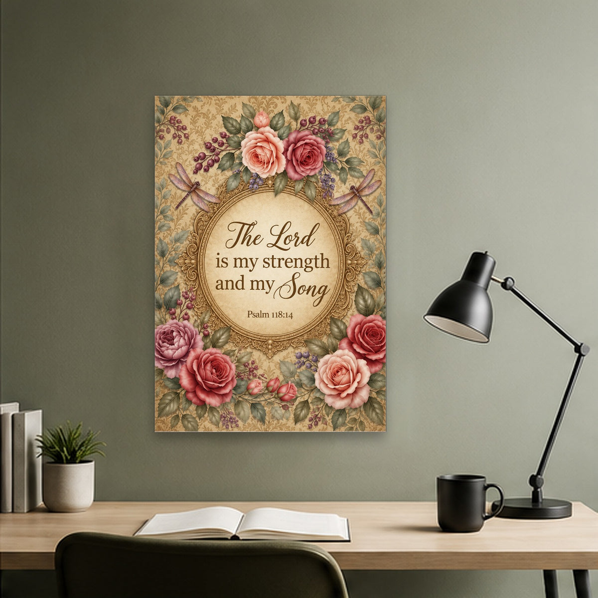 Serenity Canvas Wall Art - Catholic Wall Art, close-up of the print
