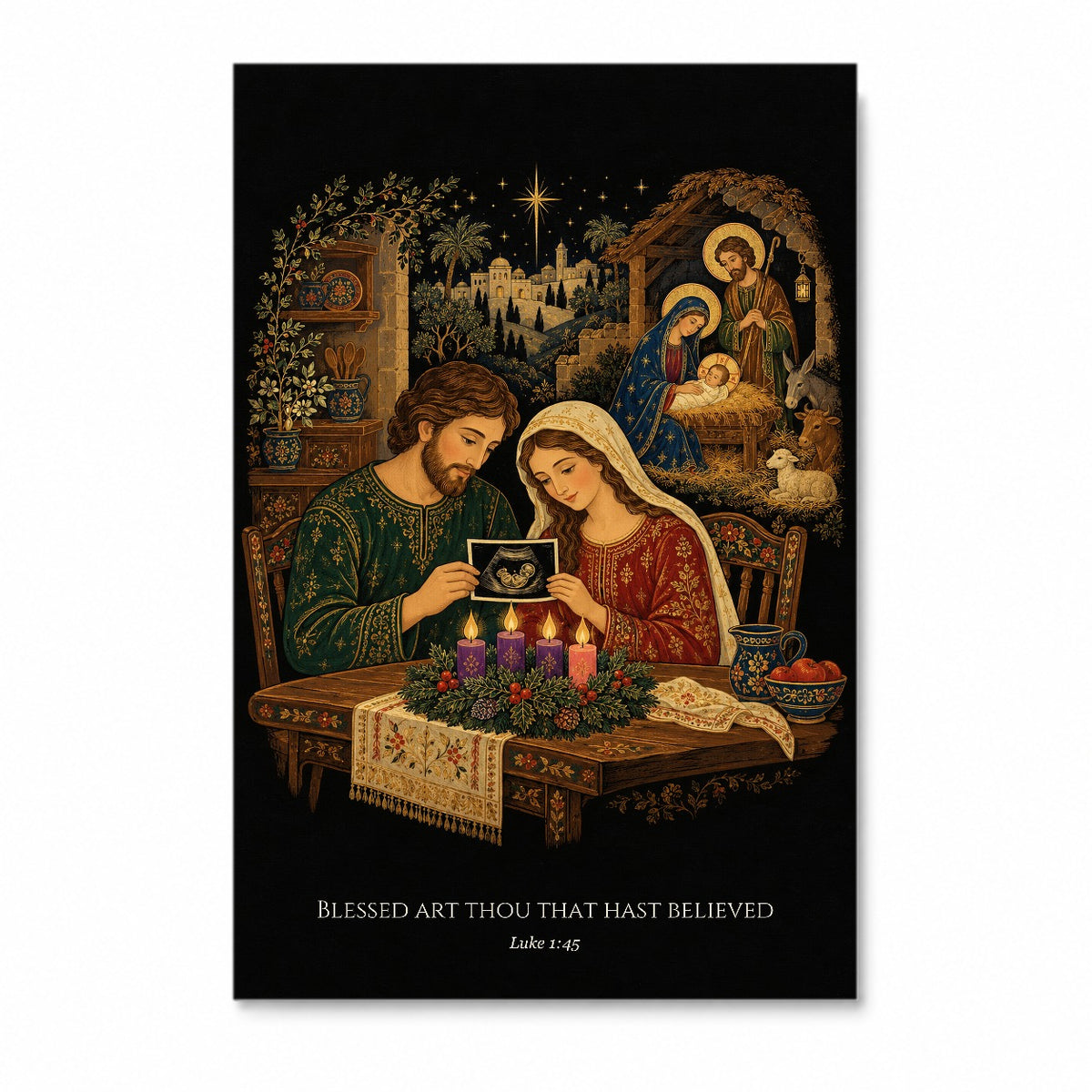 She Who Believed Canvas Wall Art - Catholic Wall Art, front view