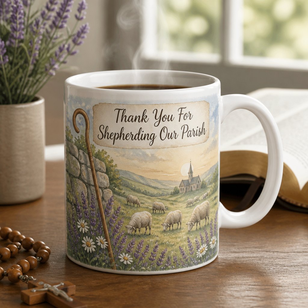 Shepherd Of The Hills Ceramic Mug - Christian Coffee Mug, front view