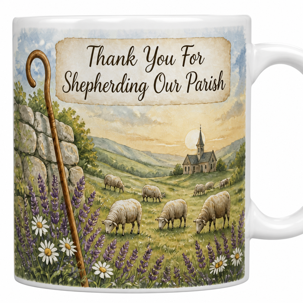 Shepherd Of The Hills Ceramic Mug - Christian Coffee Mug, detail view