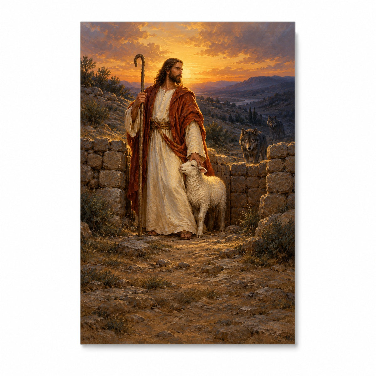 Shield of the Flock Canvas Wall Art - Catholic Wall Art, front view
