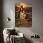 Shield of the Flock Canvas Wall Art - Catholic Wall Art, styled in the home