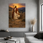 Shield of the Flock Canvas Wall Art - Catholic Wall Art, hanging display