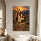 Shield of the Flock Canvas Wall Art - Catholic Wall Art, scale reference
