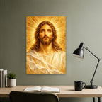 Shining Face Canvas Wall Art - Catholic Wall Art, close-up of the print