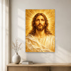 Shining Face Canvas Wall Art - Catholic Wall Art, gift presentation