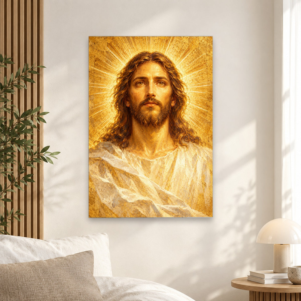 Shining Face Canvas Wall Art - Catholic Wall Art, alternate angle