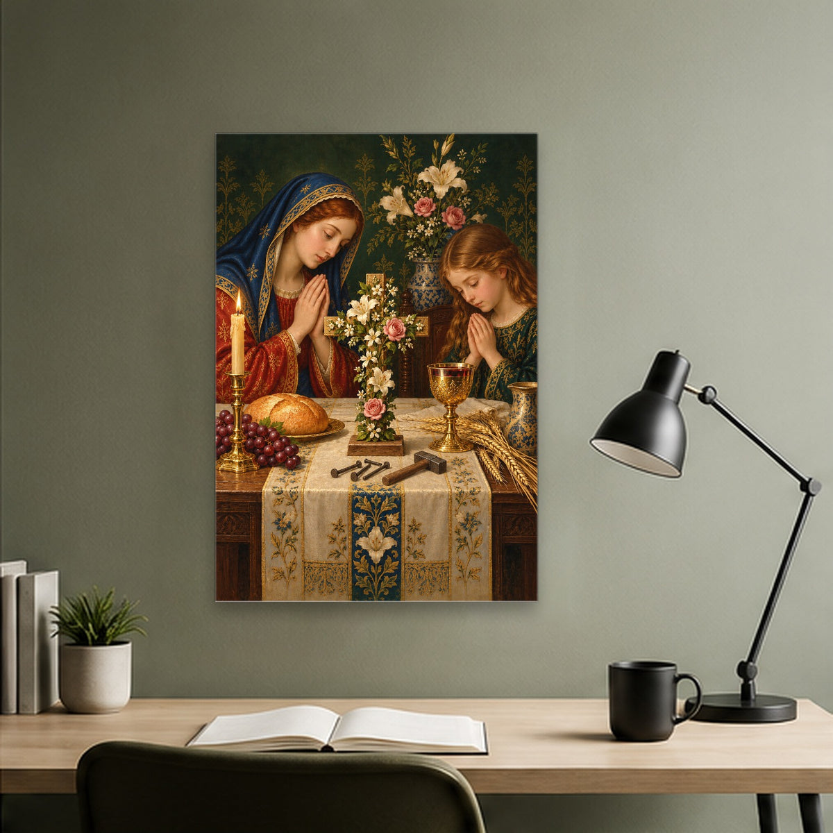 Signum Salutis IV Canvas Wall Art - Catholic Wall Art, close-up of the print