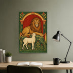 Sile et Scito II Canvas Wall Art - Catholic Wall Art, close-up of the print