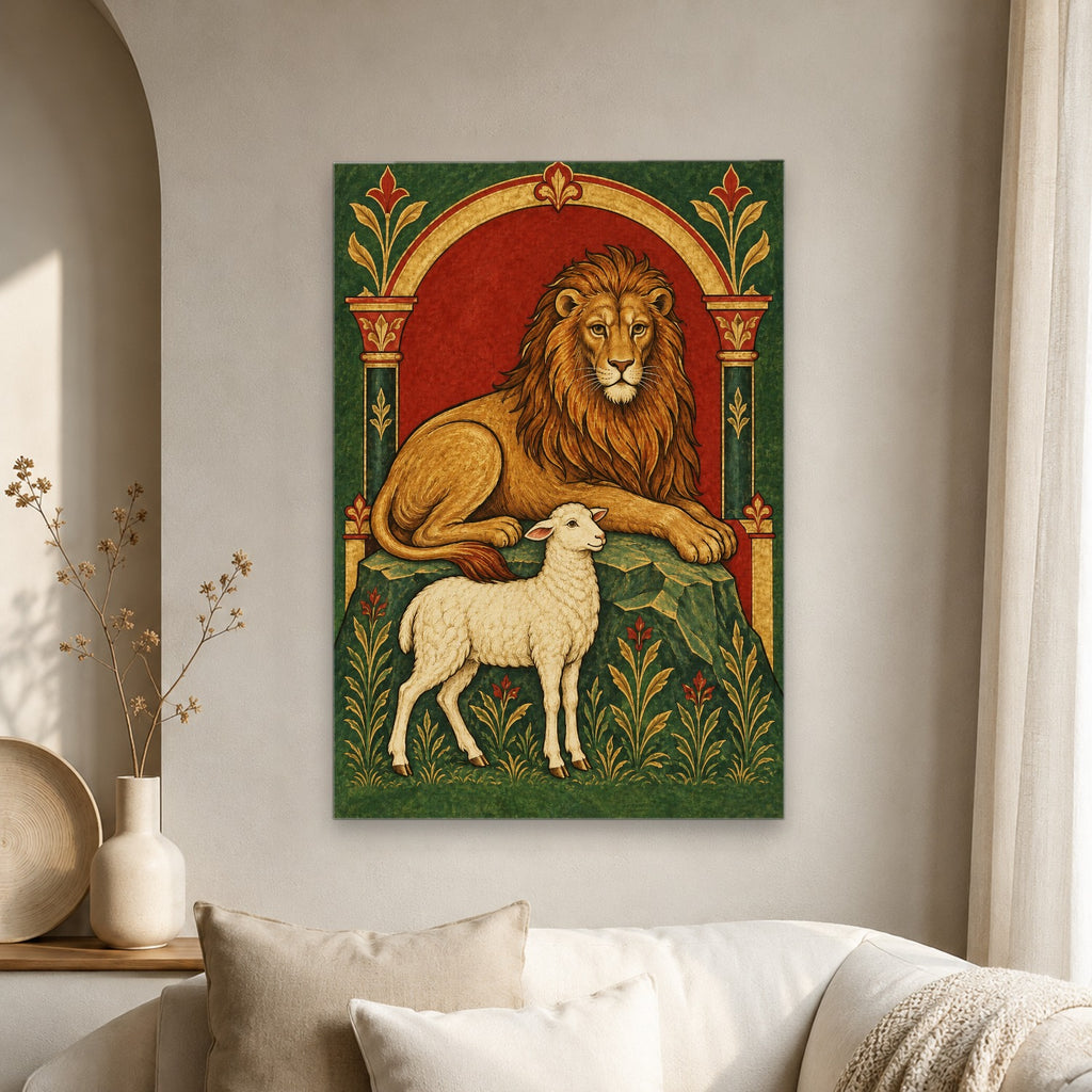 Sile et Scito II Canvas Wall Art - Catholic Wall Art, scale reference