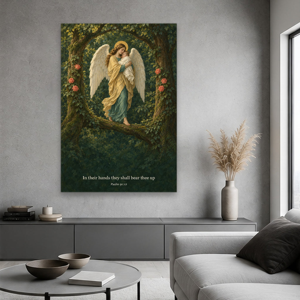 Silva Angelica Canvas Wall Art - Catholic Wall Art, hanging display