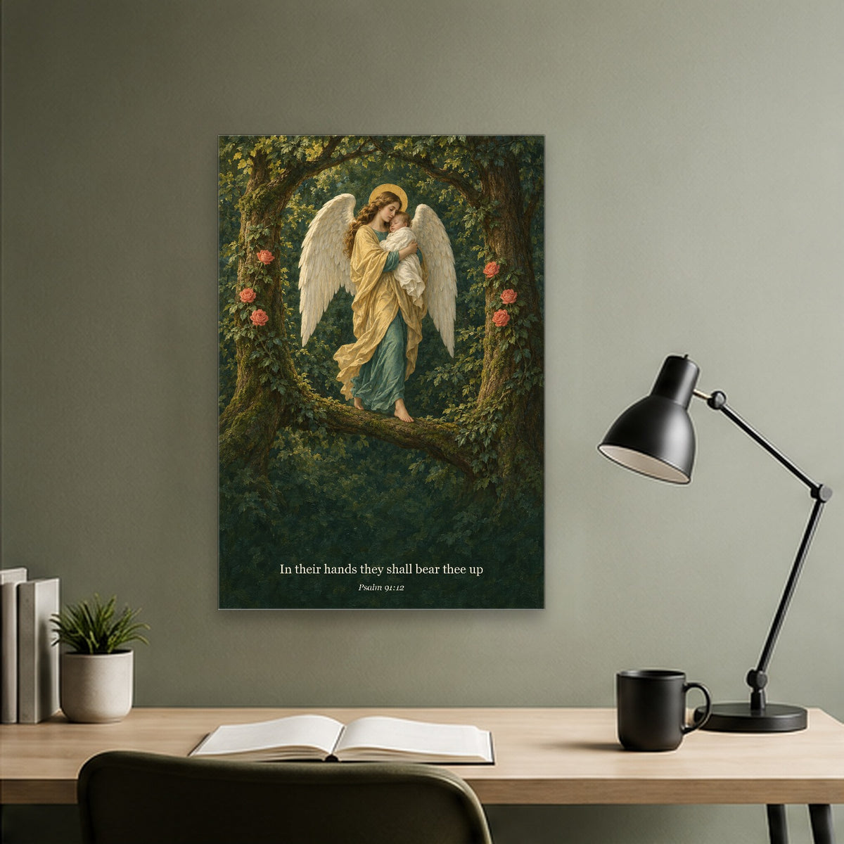 Silva Angelica Canvas Wall Art - Catholic Wall Art, close-up of the print