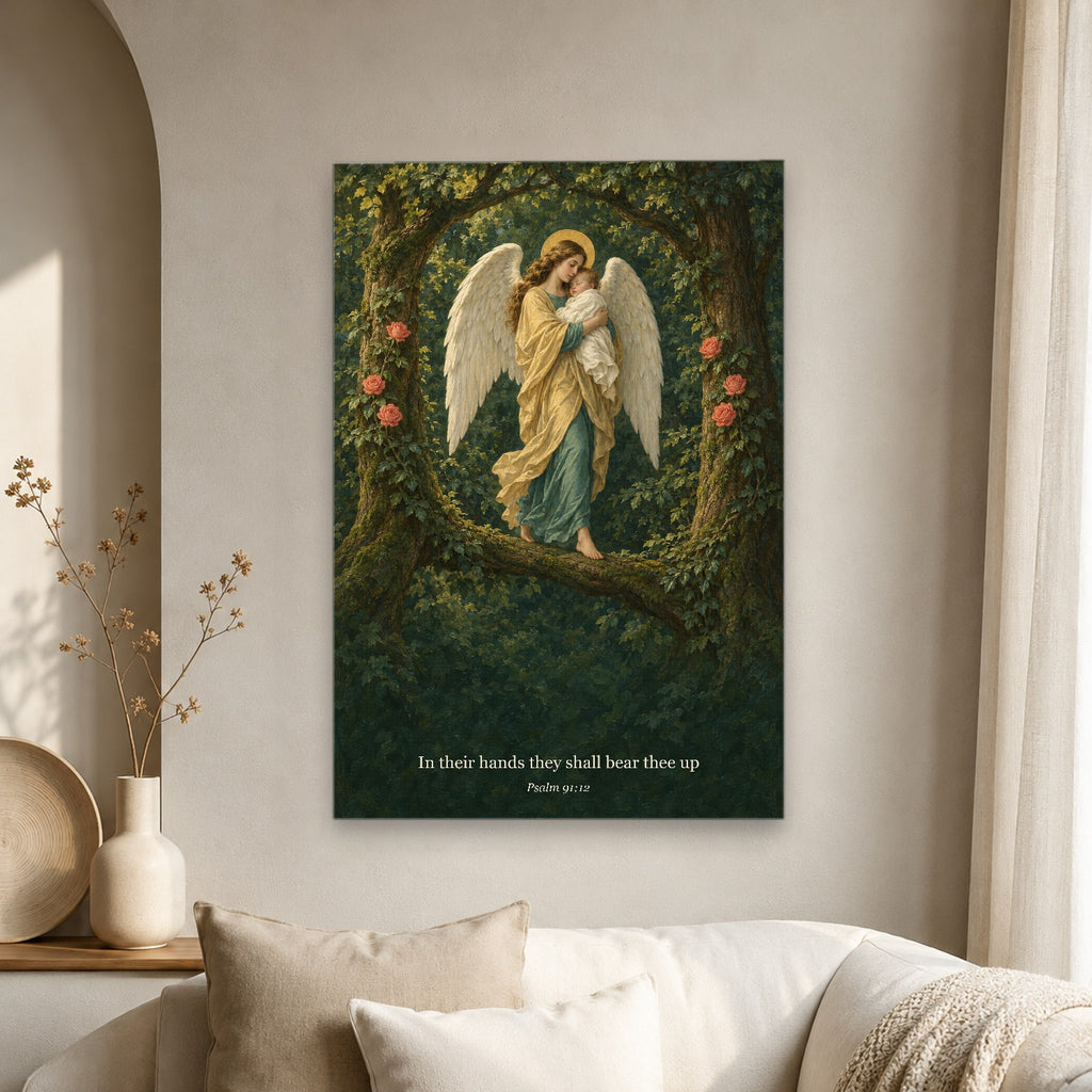 Silva Angelica Canvas Wall Art - Catholic Wall Art, scale reference