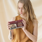 Sleep Is Good But Books Are Better NNRZ05085802PT Zip Around Leather Wallet