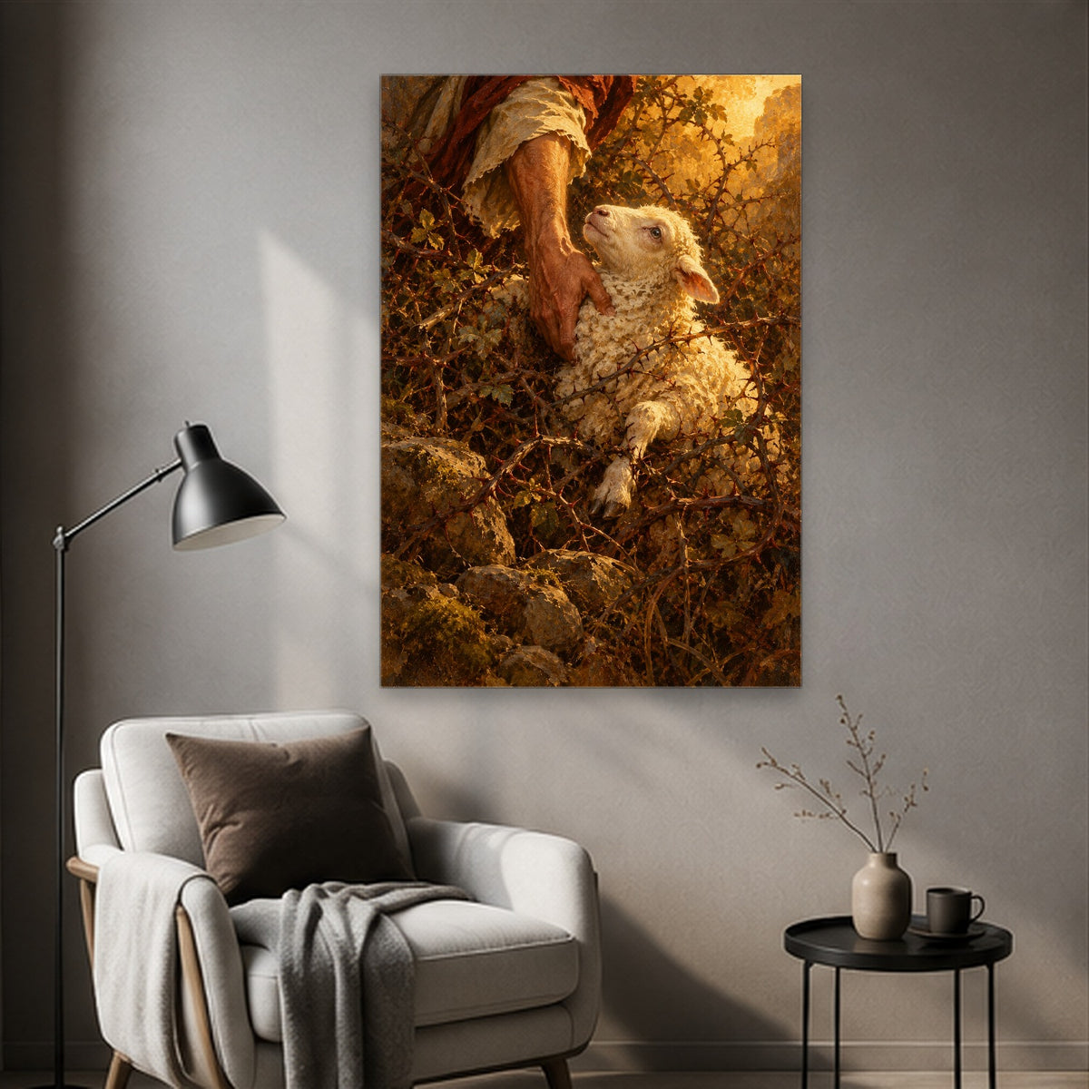 Sought and Found Canvas Wall Art - Catholic Wall Art, styled in the home