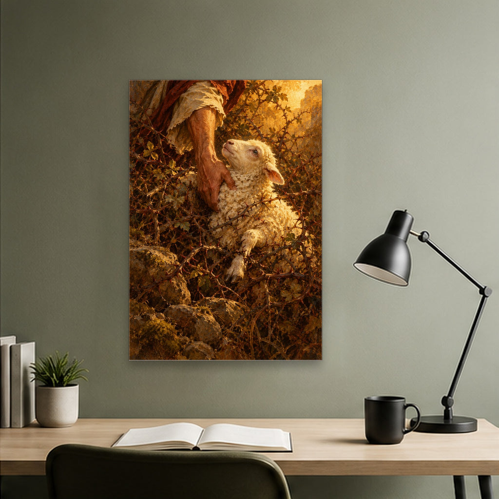 Sought and Found Canvas Wall Art - Catholic Wall Art, close-up of the print