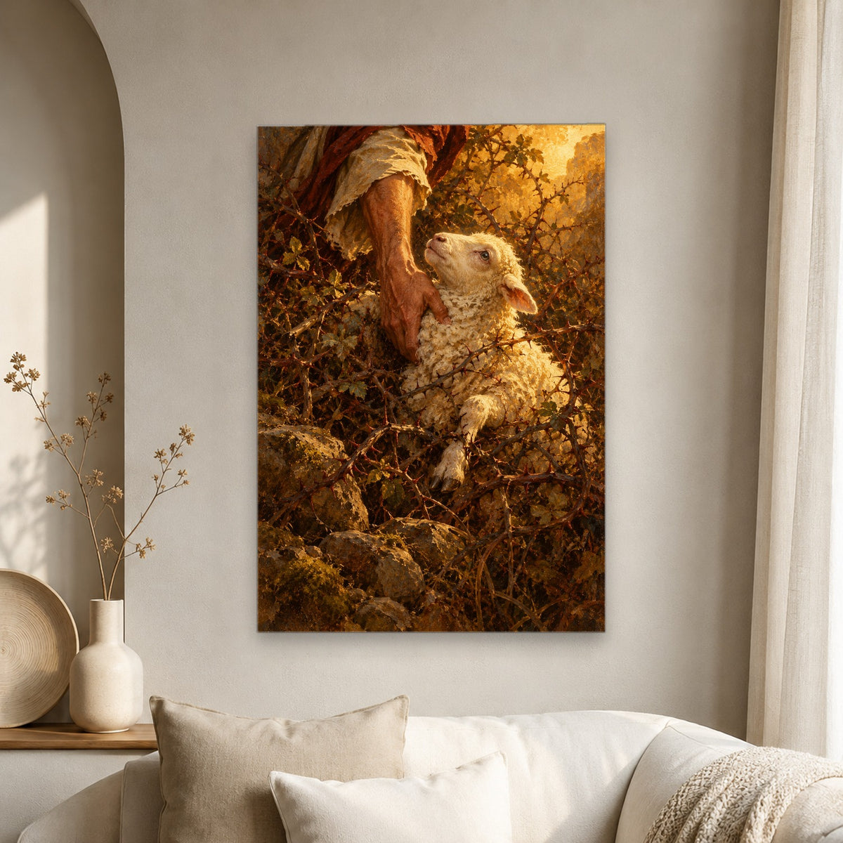 Sought and Found Canvas Wall Art - Catholic Wall Art, scale reference