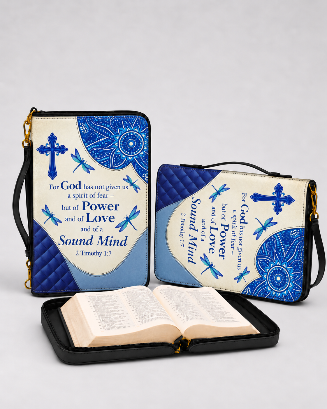 Sound Mind Bible Cover - Leather Bible Cover, detail view
