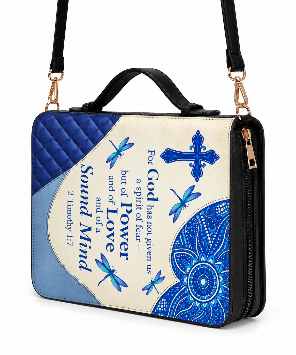 Sound Mind Bible Cover - Leather Bible Cover, styled in the home