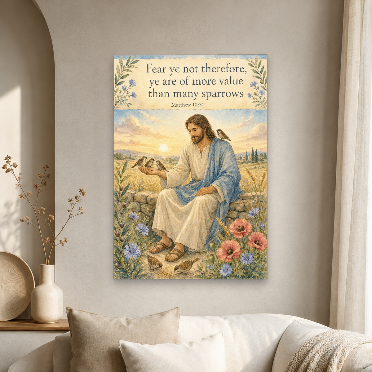 Sparrows at Dawn Canvas Wall Art - Christian Wall Art, gift presentation