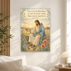 Sparrows at Dawn Canvas Wall Art - Christian Wall Art, scale reference