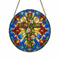 Spes Unica II Glass Suncatcher - Catholic Suncatcher, front view