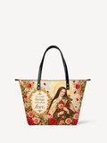 St. Thérèse of the Child Jesus PU Leather Tote Bag - Christian Tote Bag, front view