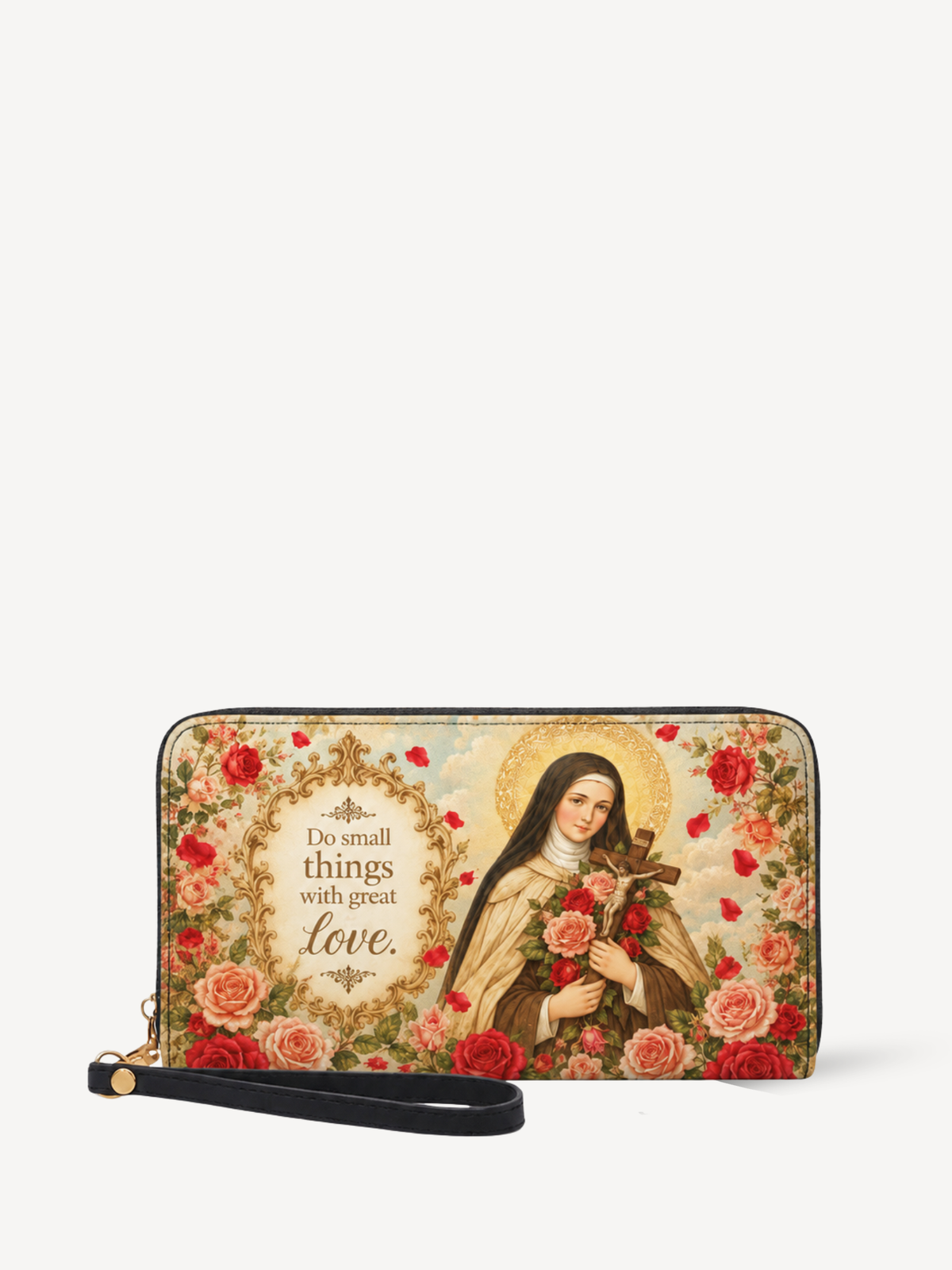 St. Thérèse of the Child Jesus PU Leather Wallet - Christian Wallet, front view