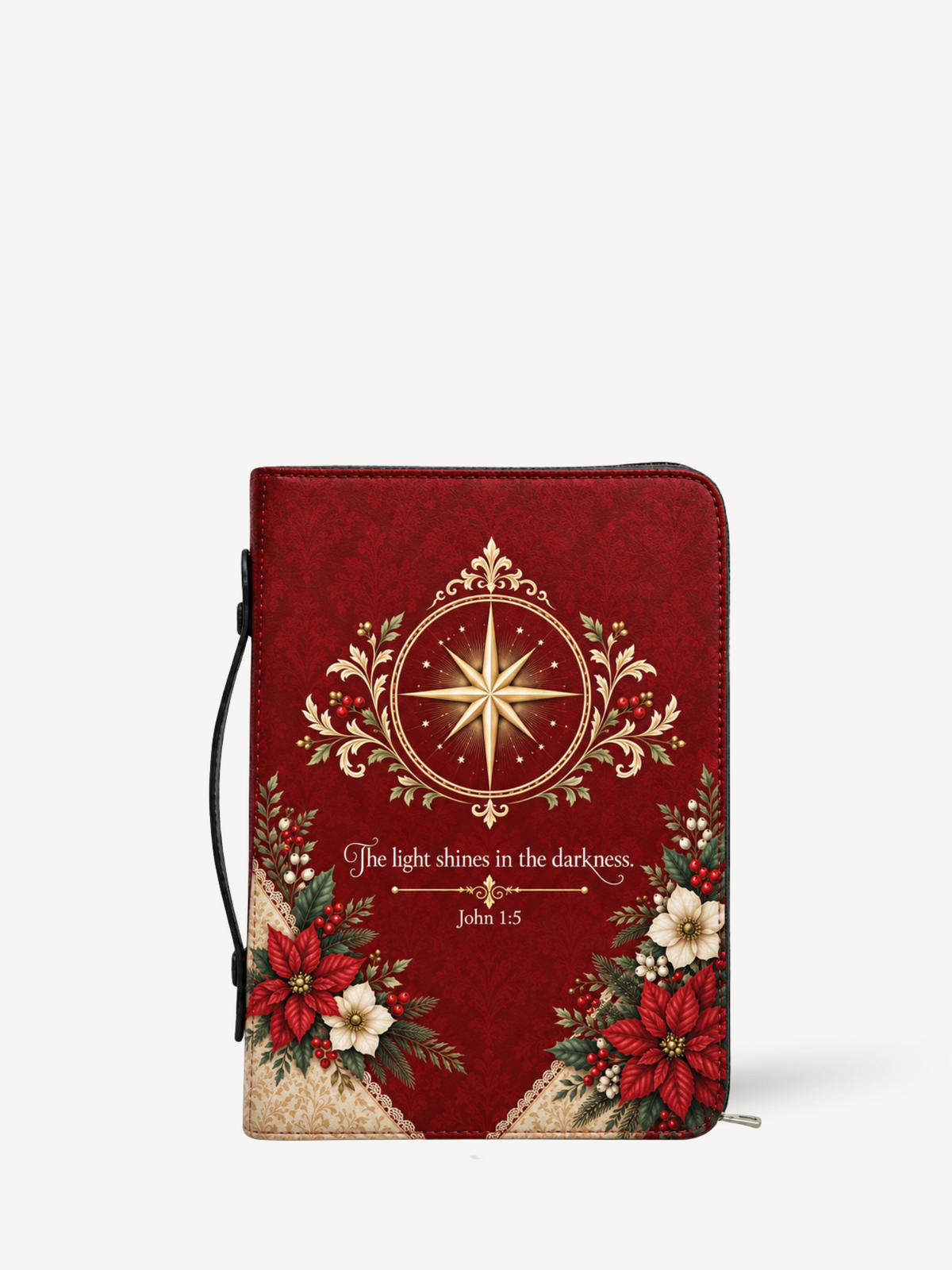Star of Faith Bible Cover - PU Leather Bible Cover, front view
