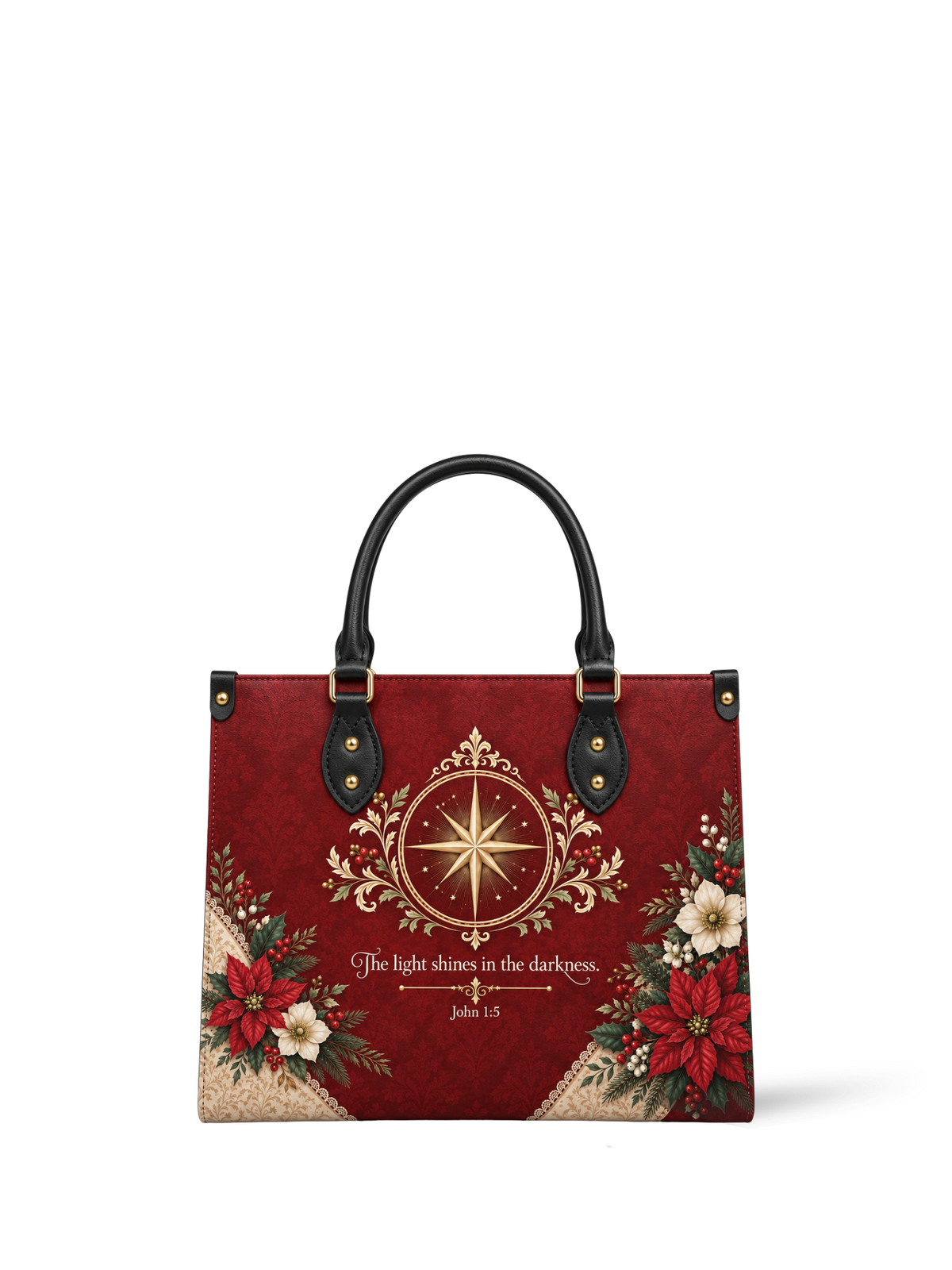 Star of Faith PU Leather Handbag - Christian Handbag, front view