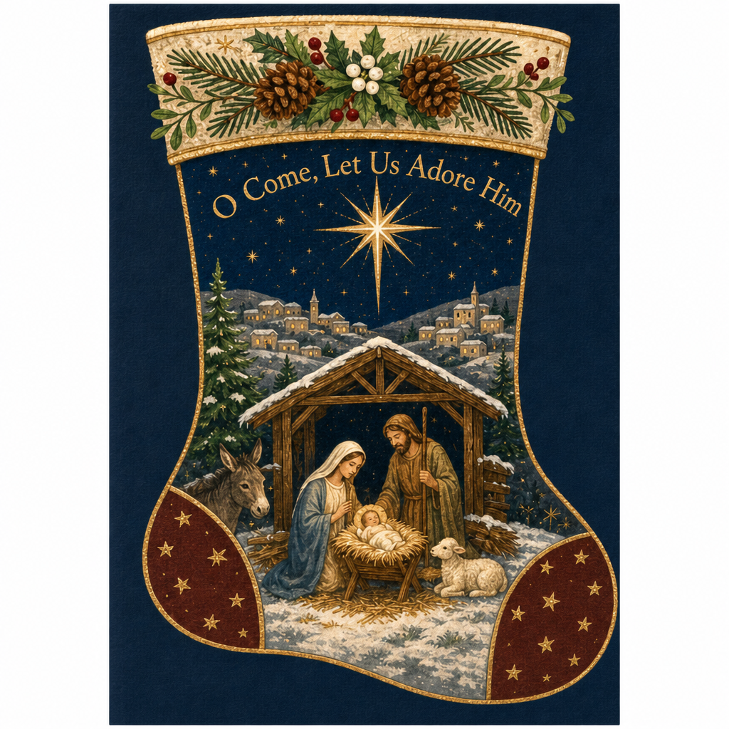 Starlight Over Bethlehem Christmas Cards - Religious Christmas Cards, detail view