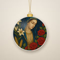 Stella Matutina Ceramic Ornament - Catholic Christmas Ornament, front view