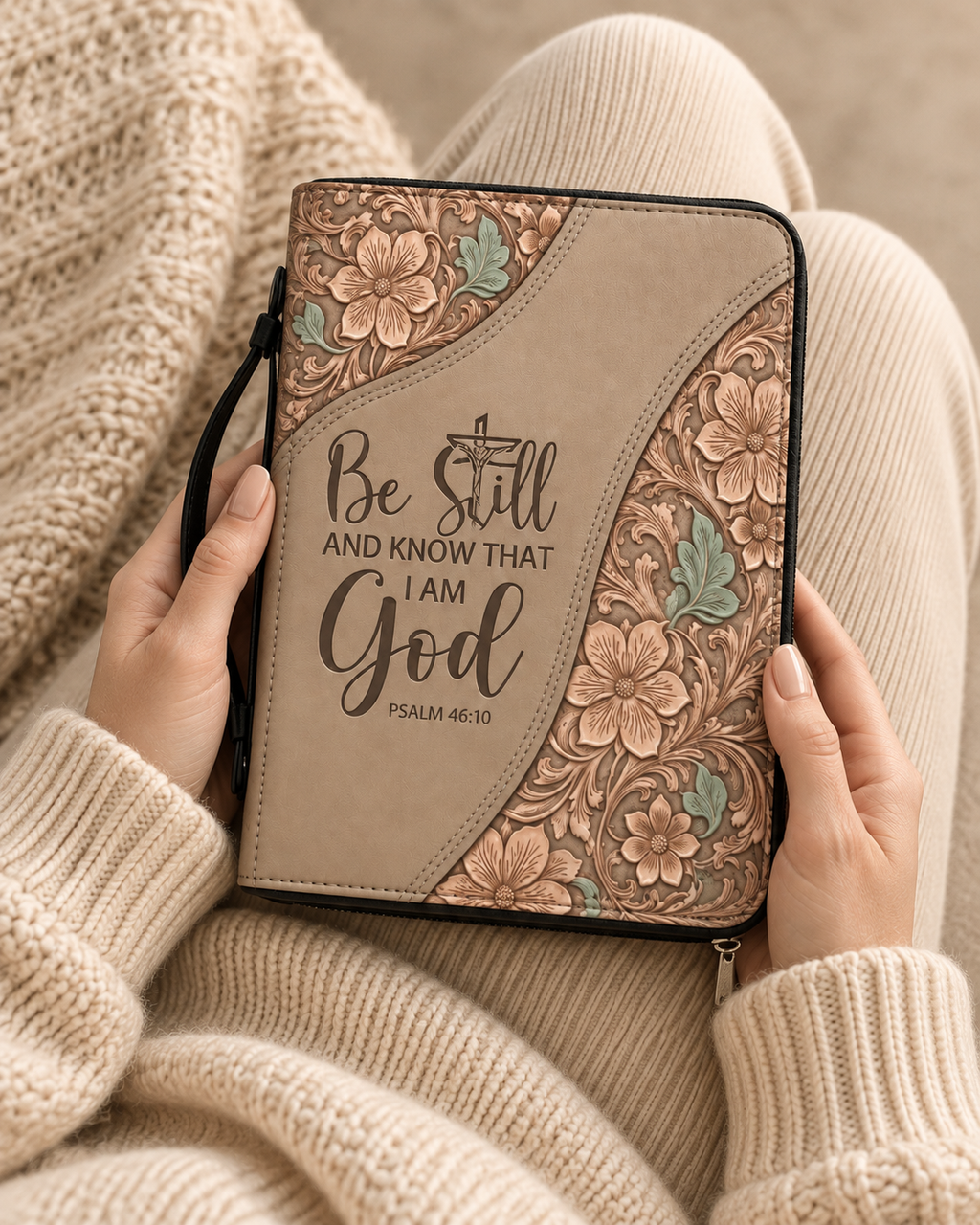Still & Trust Bible Cover - Leather Bible Cover, hanging display