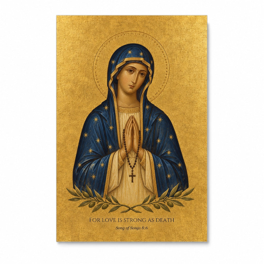 Strong as Death Canvas Wall Art - Catholic Wall Art, front view