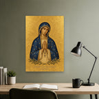 Strong as Death Canvas Wall Art - Catholic Wall Art, close-up of the print