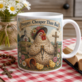 Sunday Hat Hen Ceramic Mug - Christian Coffee Mug, front view